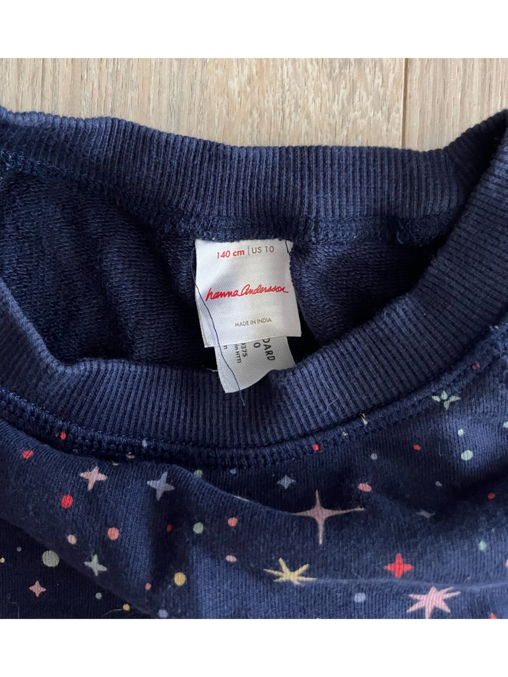 Hanna Andersson Girl’s French Terry Sweatshirt Navy Star Burst - Size 10 - Picture 3 of 5